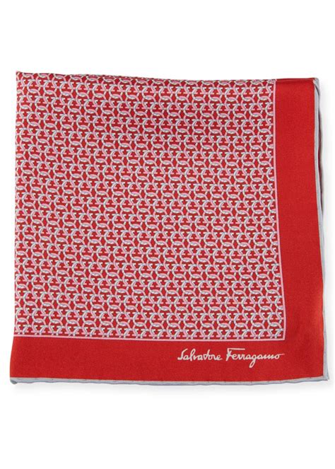 Salvatore Ferragamo Men's Allgancio Pocket Square, Red.